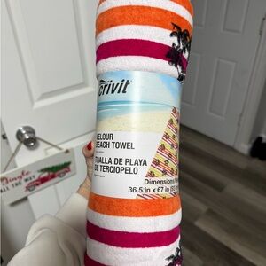 Crivit Velour Beach Towel with Stripes